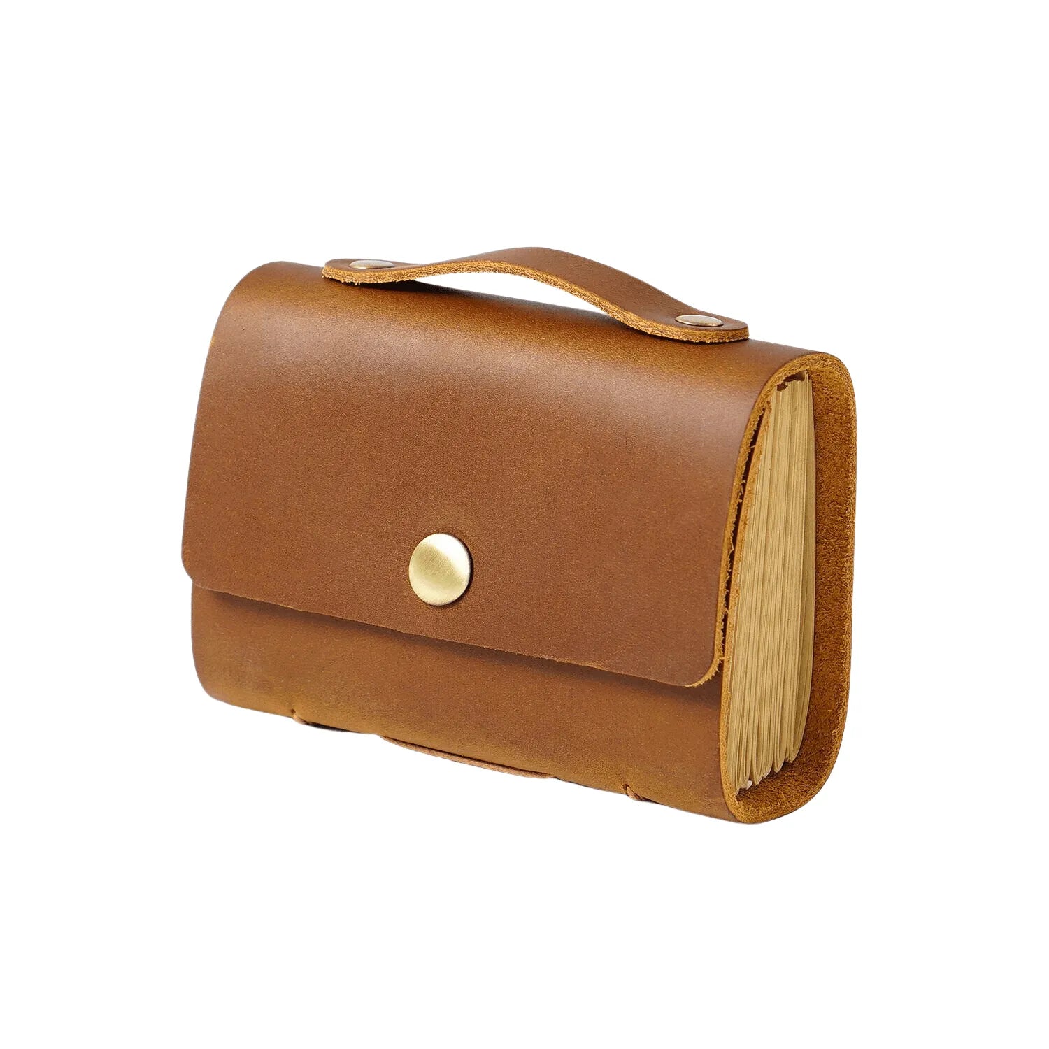 Leather Crafted Miniature Kraft Notebook for Journaling & Scrapbooking - PaperWrld