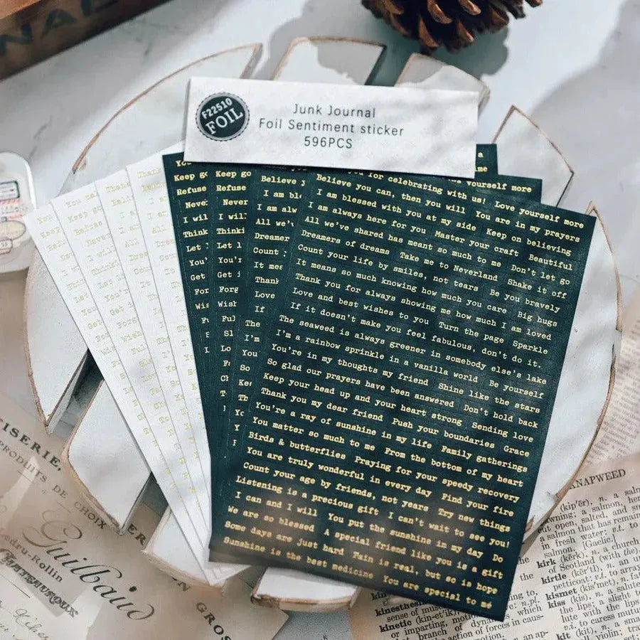 Golden Words Quote Stickers