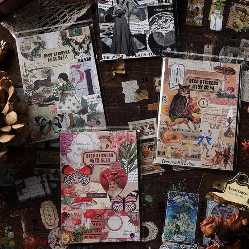 Vintage PET Stickers Book for Journaling & Scrapbooking - PaperWrld