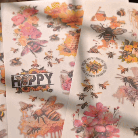 Golden Honey Rub-On Stickers Set