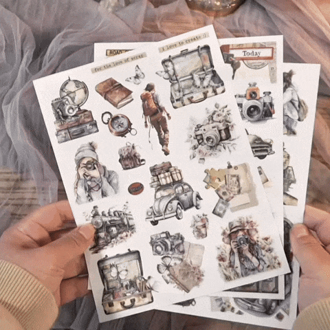 Vintage Travel Adventure Rub-On Stickers