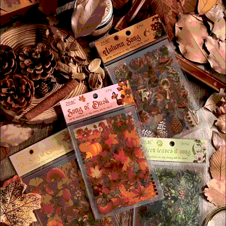 Autumn Song PET Die-Cut Sticker Set