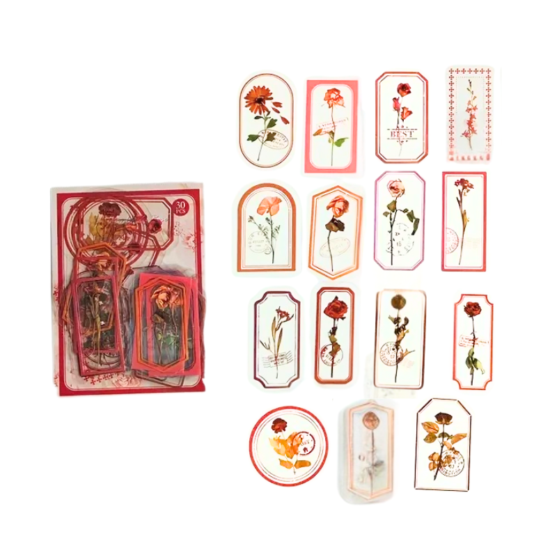 Vintage Botanical Label Sticker Set