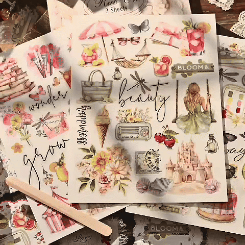 Whimsical Summer Dreams - Rub-On Transfer Stickers