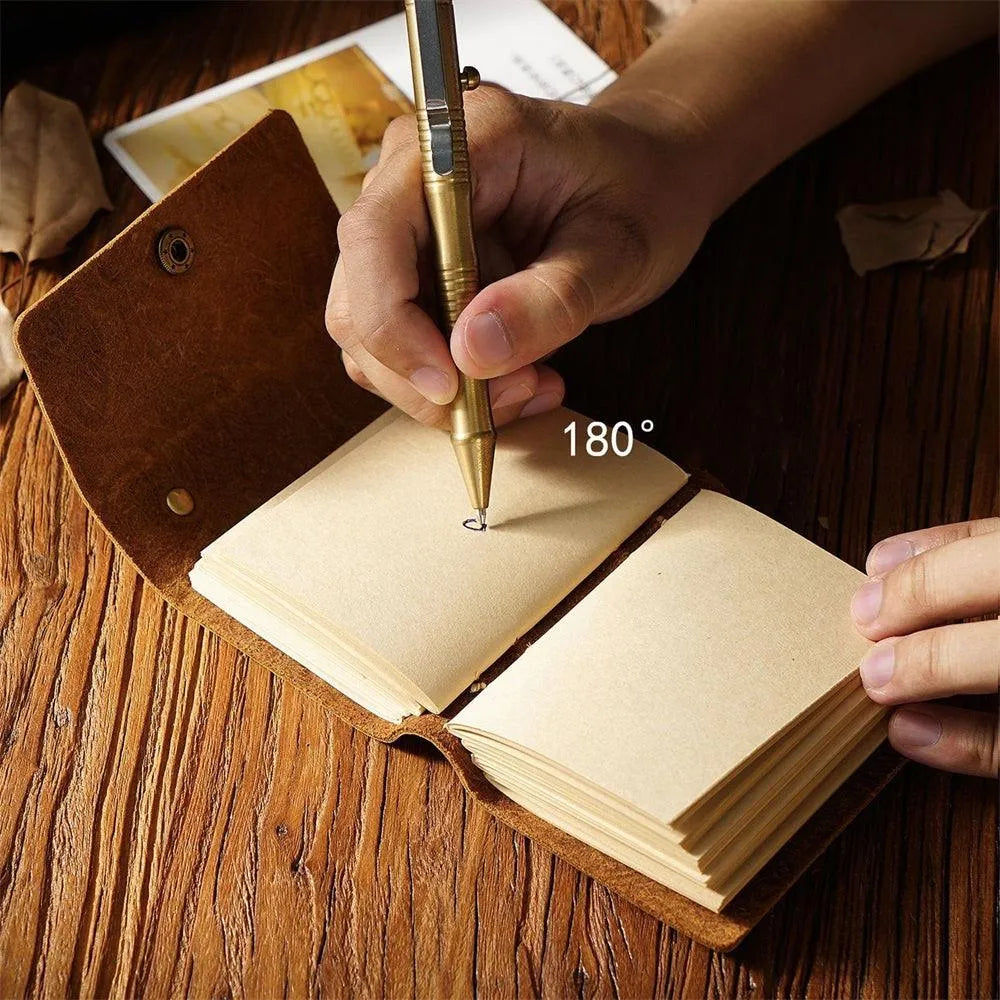 Leather Crafted Miniature Kraft Notebook for Journaling & Scrapbooking - PaperWrld