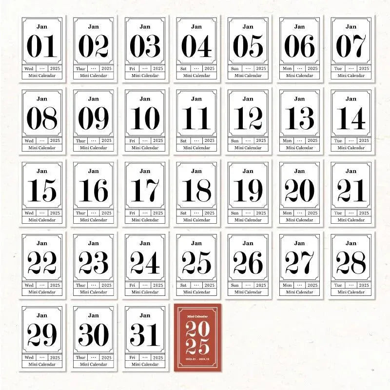 2025 Mini Tear-Off Calendar