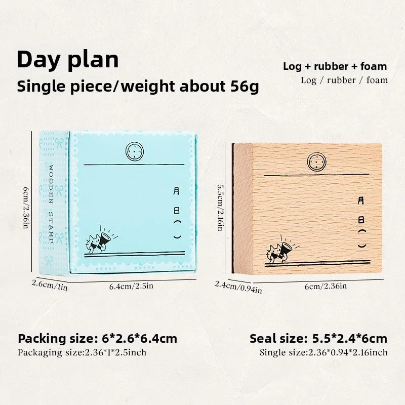 Cute Planner Wooden Rubber Stamp