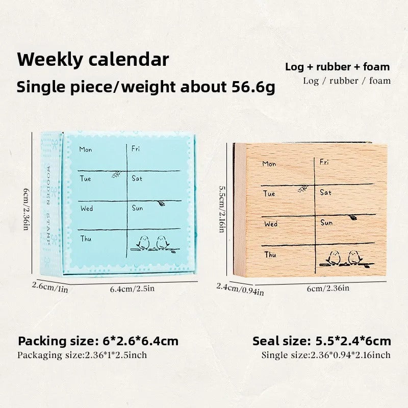 Cute Planner Wooden Rubber Stamp