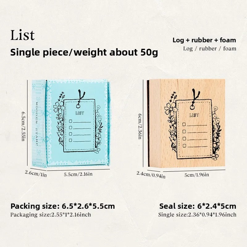 Cute Planner Wooden Rubber Stamp