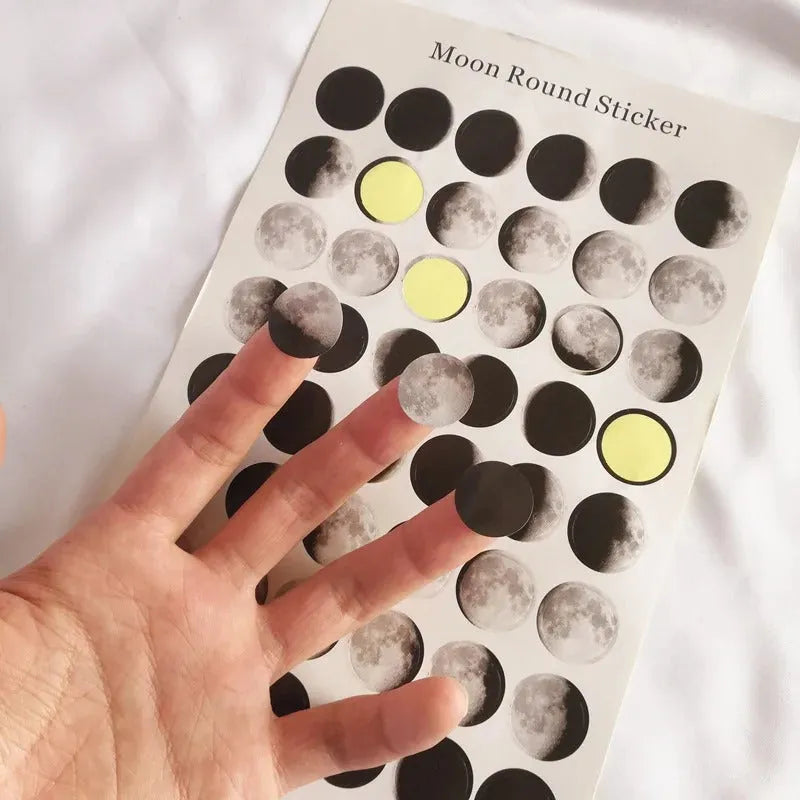 Moon Phases Round Stickers