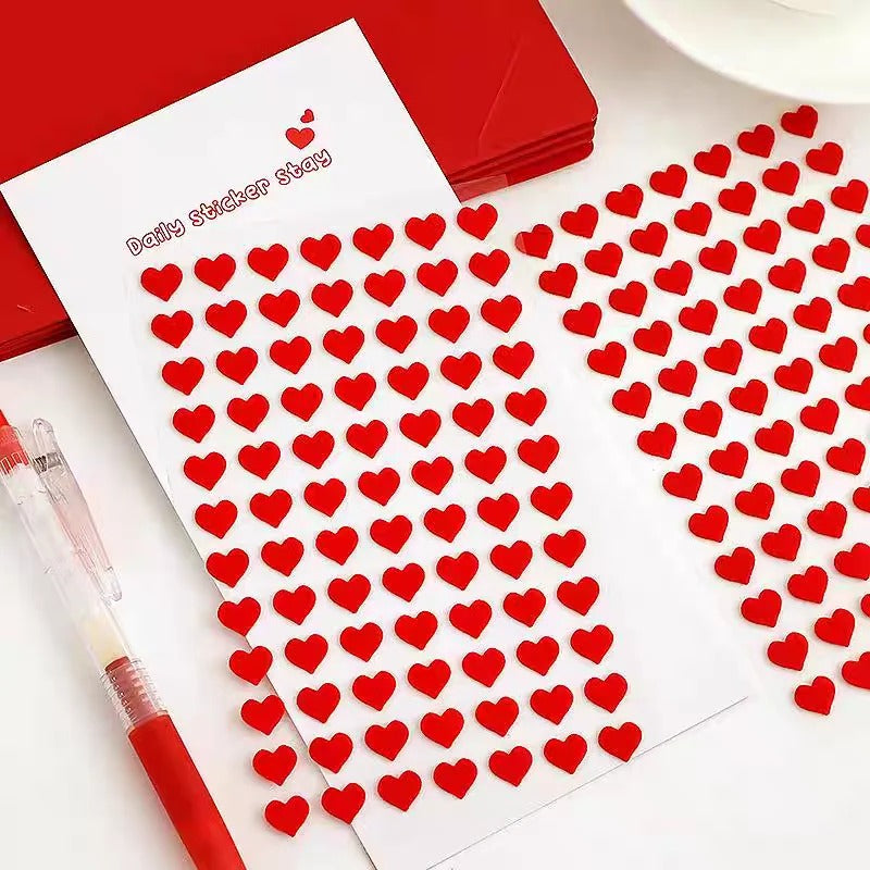 Red Felt Heart Stickers