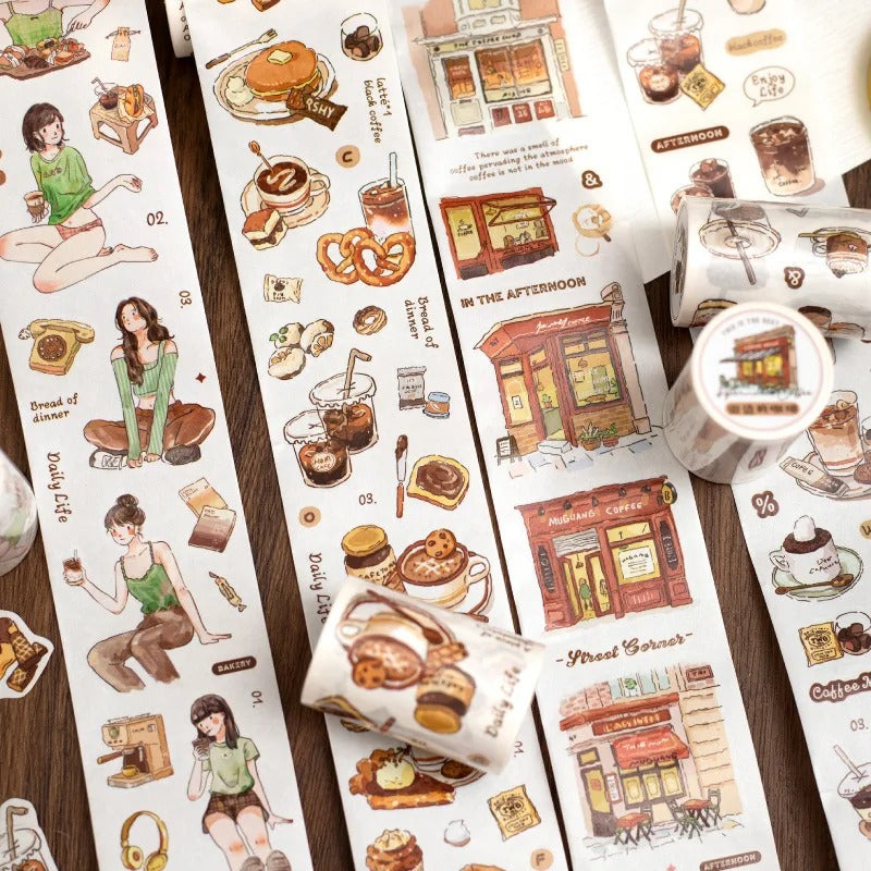 Afternoon Café Die-Cut Roll Stickers