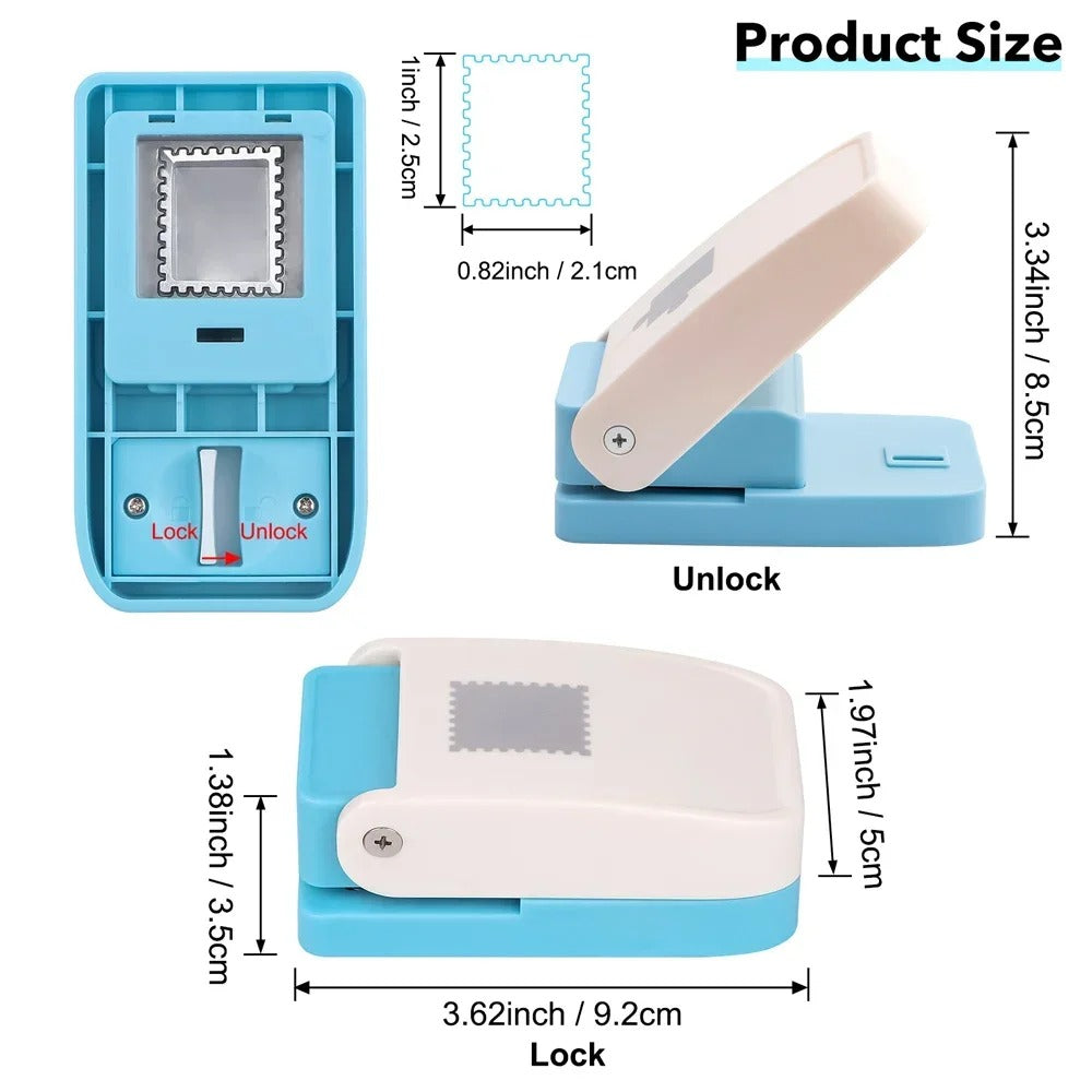 Stamp-Edge Paper Punch – Mini Postage Shape Cutter