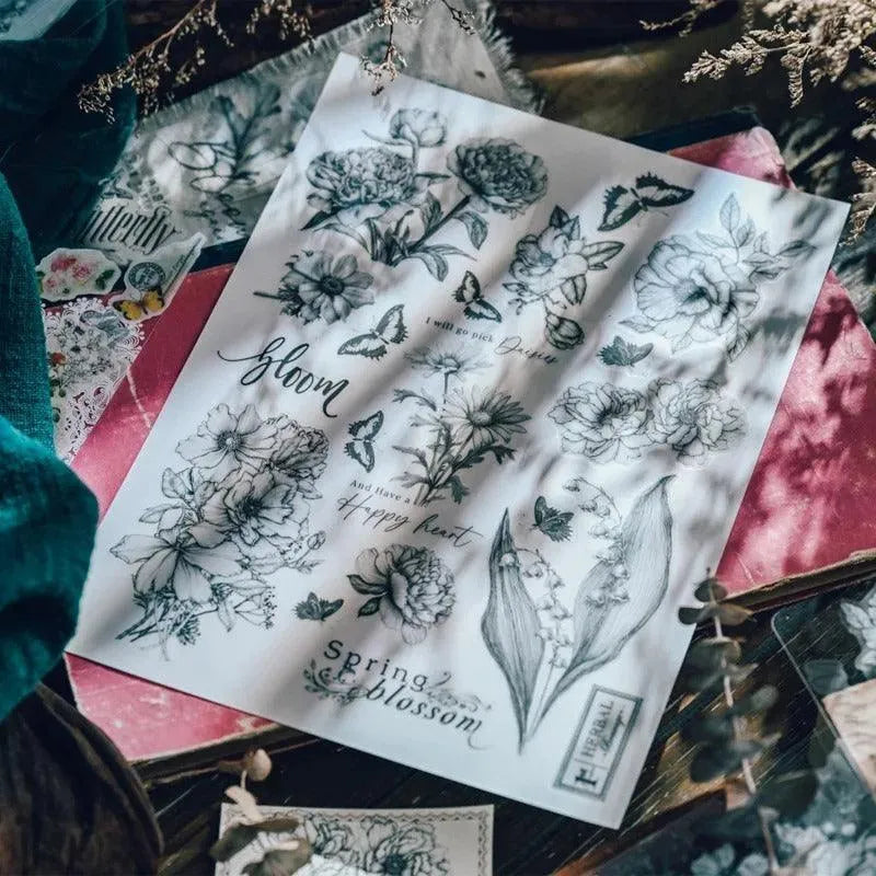 Blooming Floral Rub-On Stickers