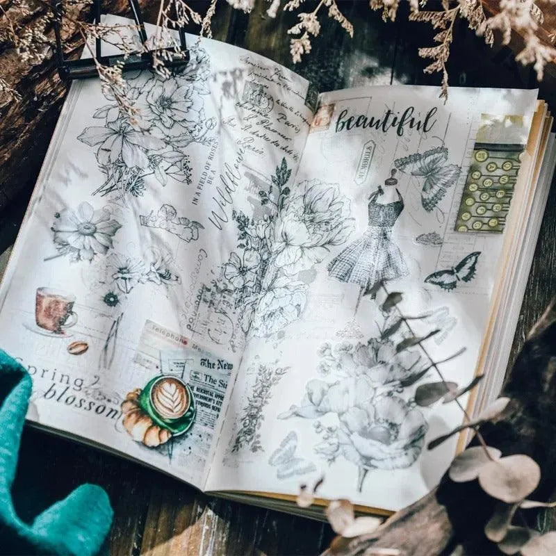 Blooming Floral Rub-On Stickers