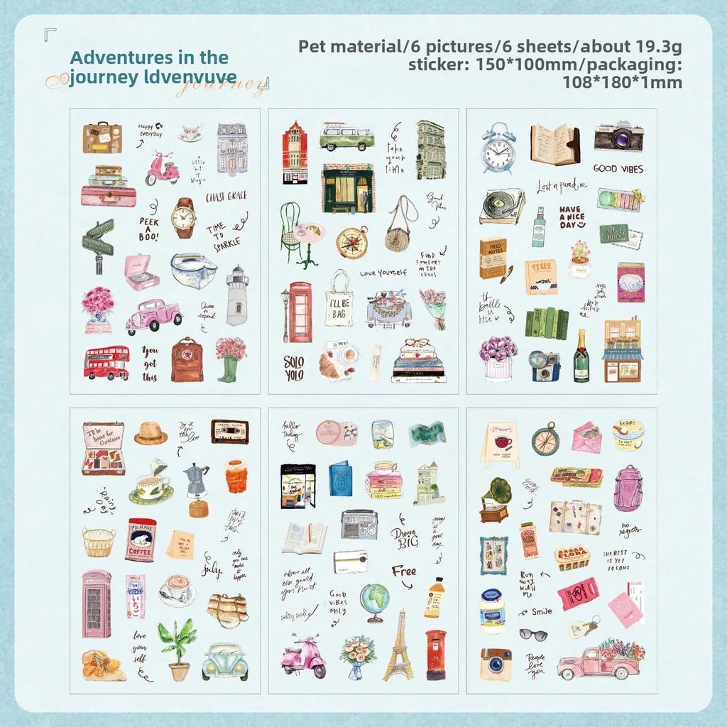 Vintage PET Sticker Set