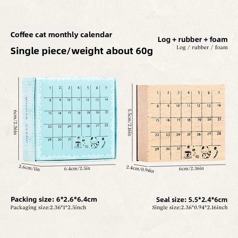 Cute Planner Wooden Rubber Stamp