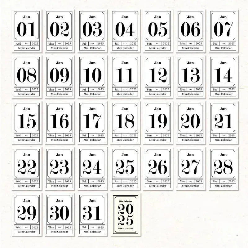 2025 Mini Tear-Off Calendar
