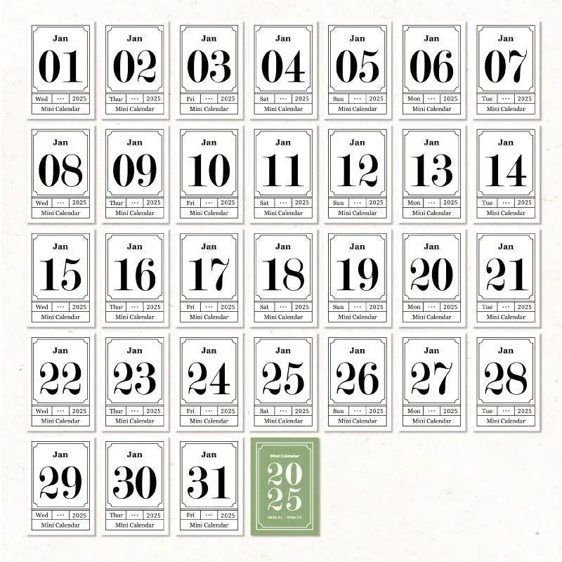 2025 Mini Tear-Off Calendar