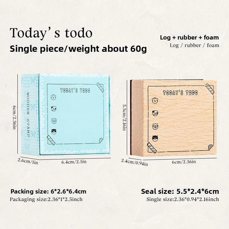Cute Planner Wooden Rubber Stamp