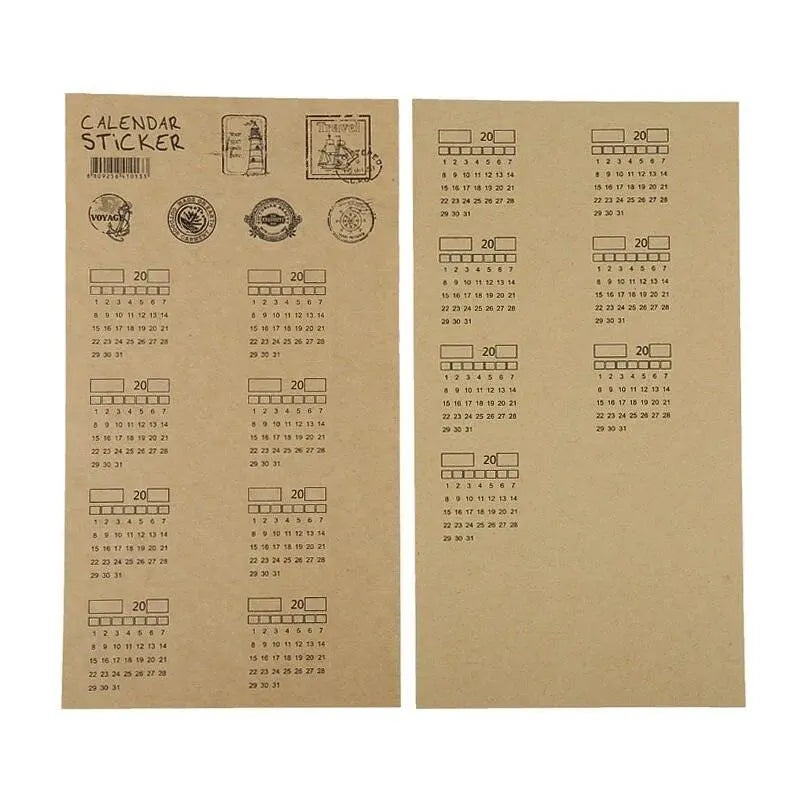 Mini Paper Calendar Stickers for Journaling & Scrapbooking - PaperWrld