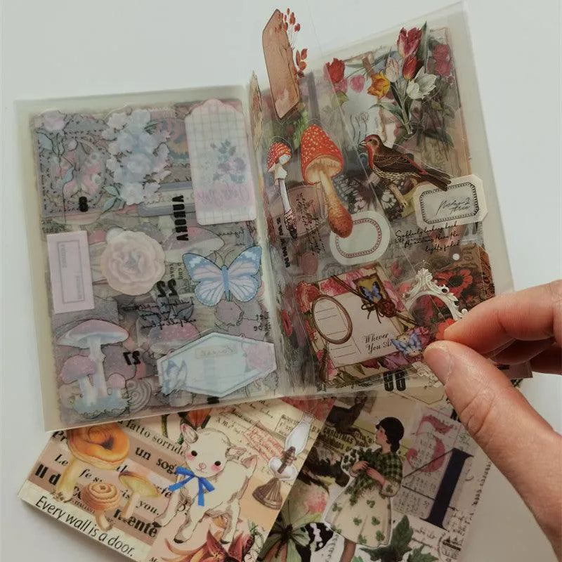 Vintage PET Stickers Book for Journaling & Scrapbooking - PaperWrld