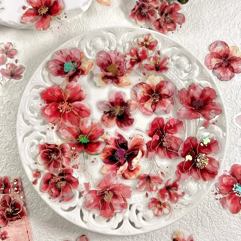 Blooming Fantasy PET Flower Sticker Pack