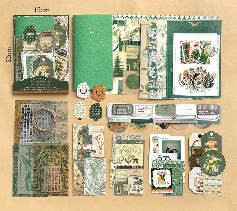 86-teiliges Vintage-Scrapbooking-Zubehör-Set – Scrapbooking-Materialien, Papieraufkleber-Set, Journaling-Zubehör, Ästhetik für Journal