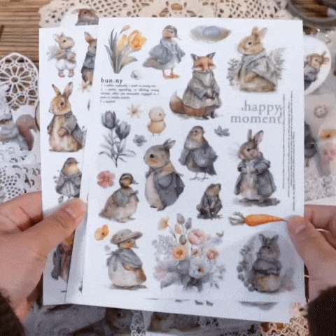 Springtime Woodland Rub-On Sticker