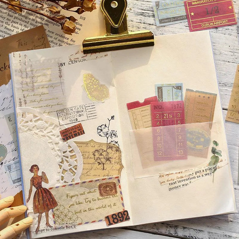 Versatile Washi Paper Set – 40pc Decorative Adhesive Stickers for Journaling & Scrapbooking - PaperWrld