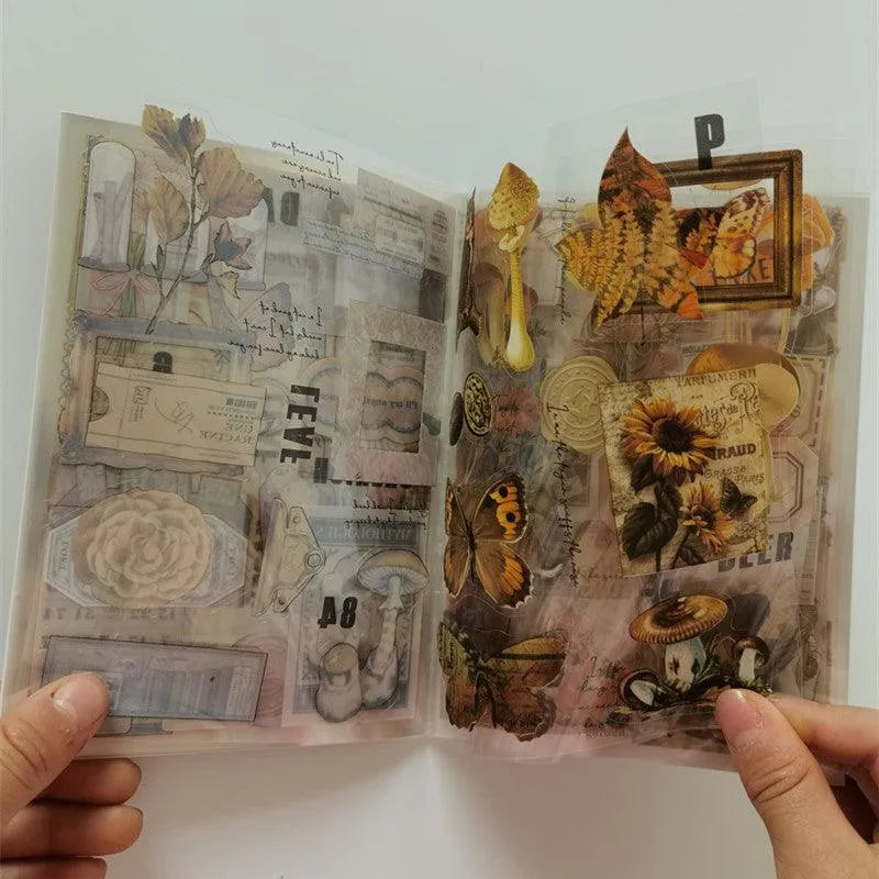 Vintage PET Stickers Book for Journaling & Scrapbooking - PaperWrld