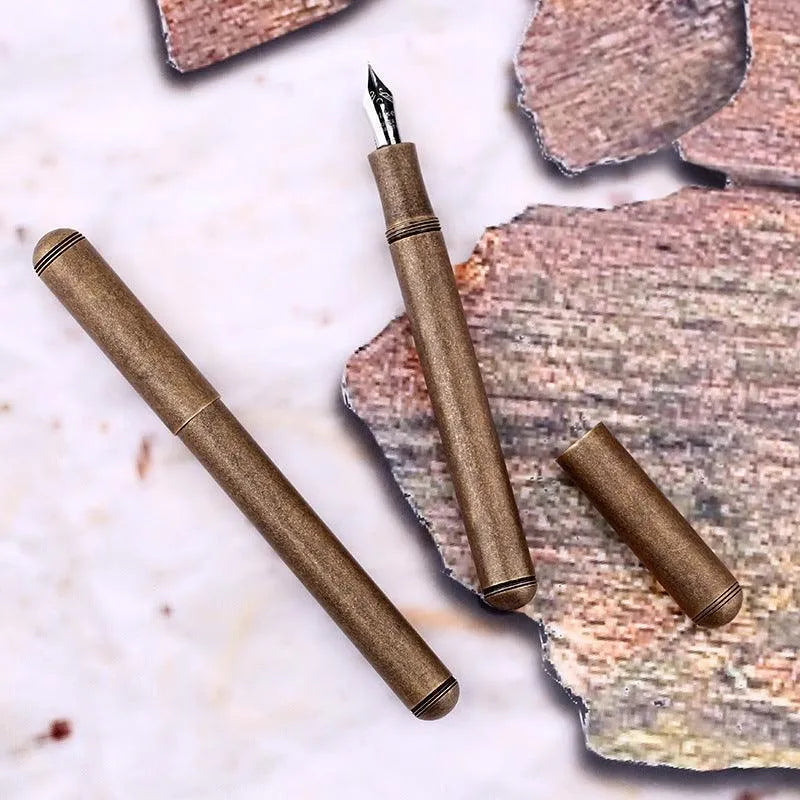 Calligraphy Pen Gold & Brown for Journaling & Scrapbooking - PaperWrld