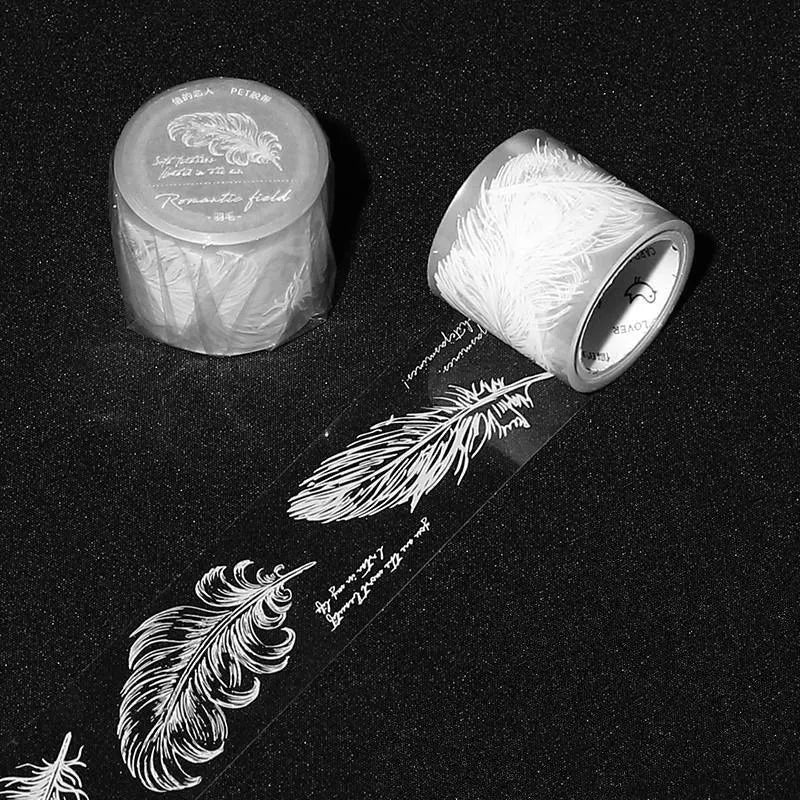 Butterfly, Leaves, and Feathers Transparent PET Washi Tape for Journaling & Scrapbooking - PaperWrld