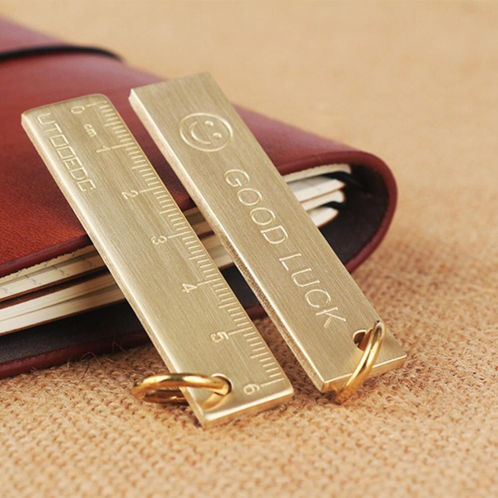 PAPERWRLD - Compact 6cm Brass Keychain Ruler