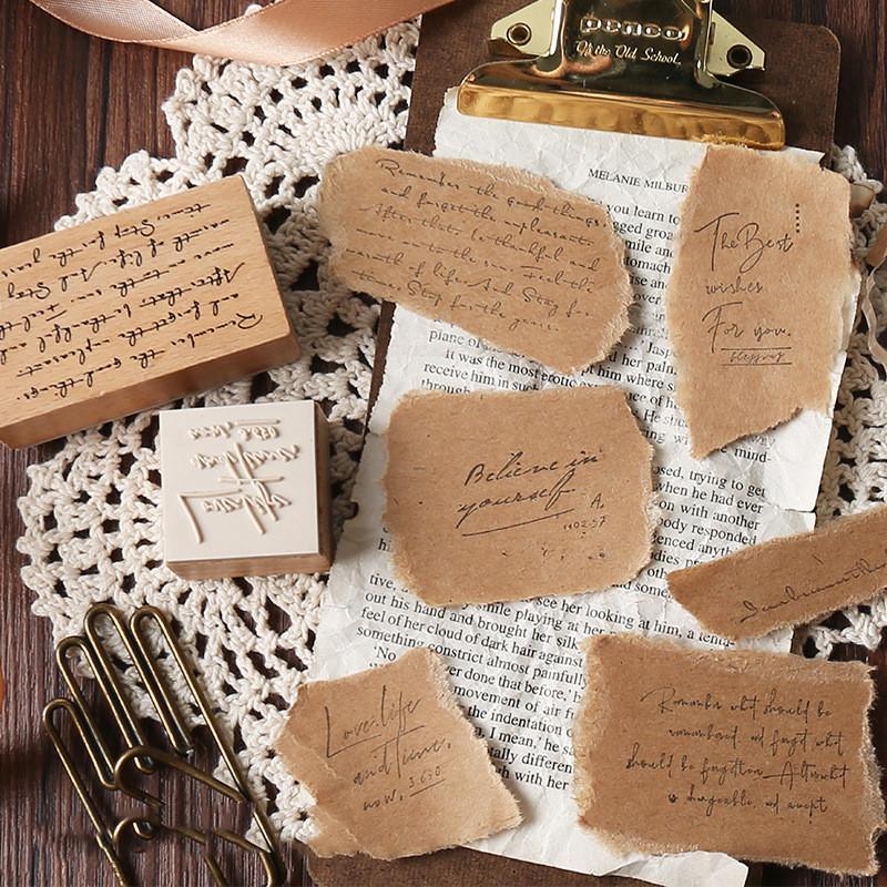 Wooden Text Stamps for Journaling &amp; Scrapbooking - PaperWrld