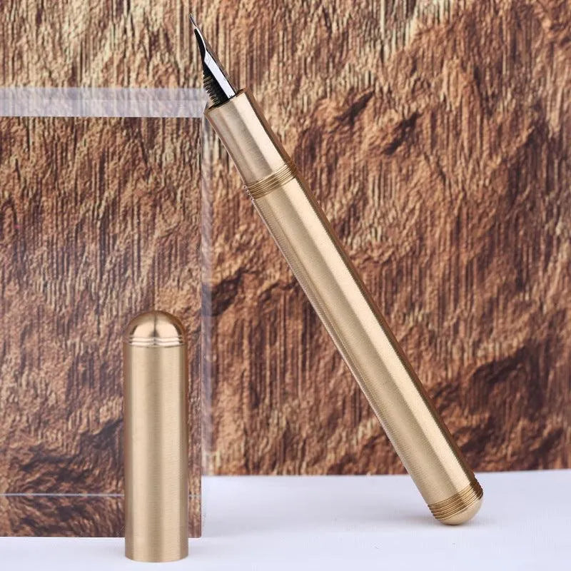 Calligraphy Pen Gold & Brown for Journaling & Scrapbooking - PaperWrld