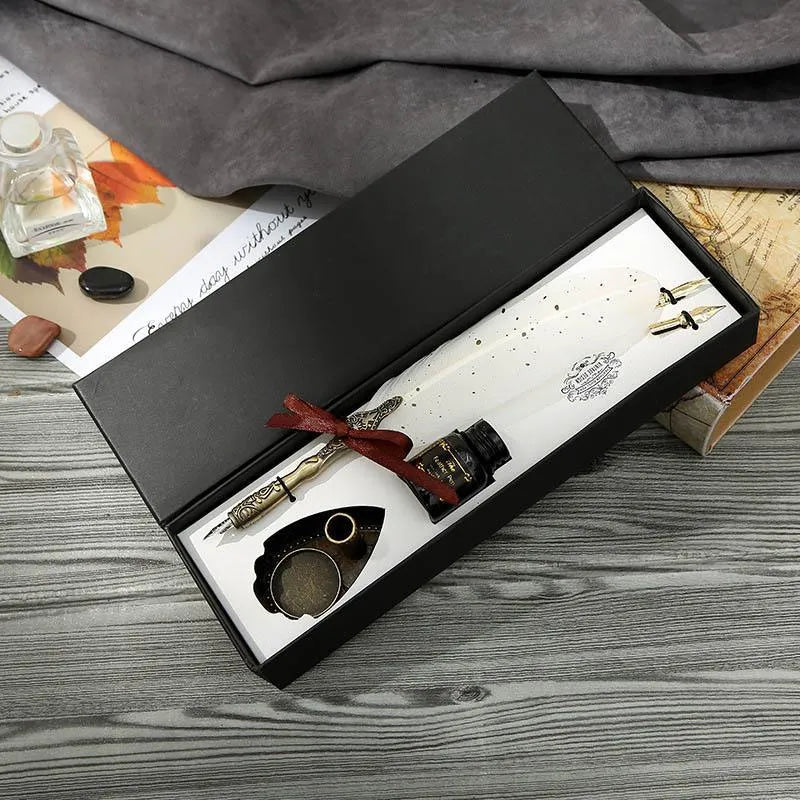 Feather Vintage Dip Pen Set for Journaling & Scrapbooking - PaperWrld