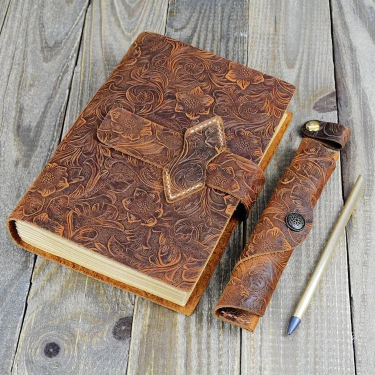Leather Handmade Notebook for Journaling & Scrapbooking - PaperWrld