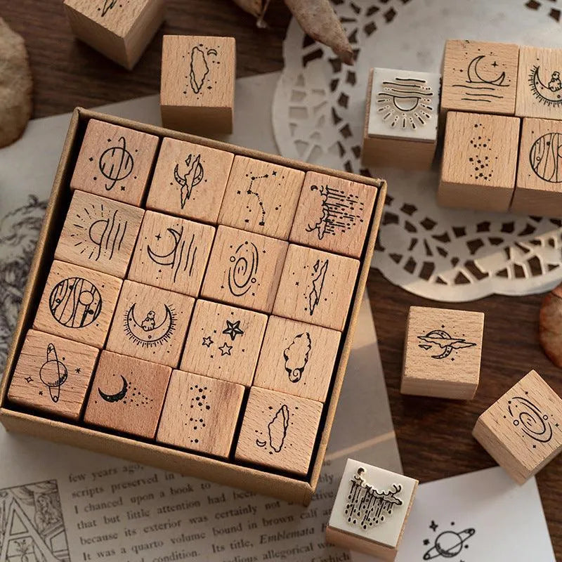 Sky Set of Wooden Stamps for Journaling & Scrapbooking - PaperWrld