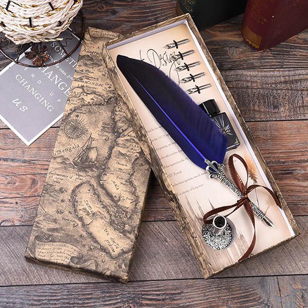 Feather Vintage Dip Fountain Pen for Journaling &amp; Scrapbooking - PaperWrld