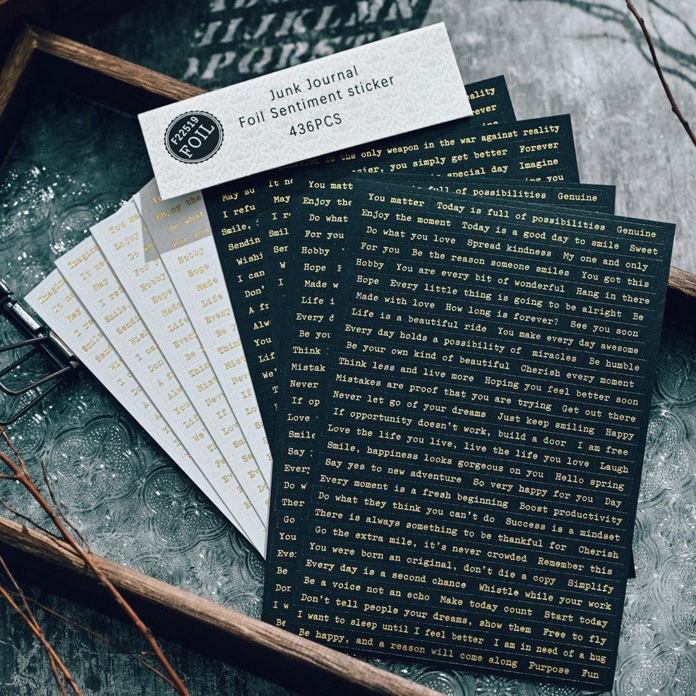 Gold Quote Stickers for Journaling &amp; Scrapbooking - PaperWrld