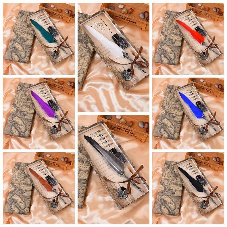 Feather Vintage Dip Fountain Pen for Journaling & Scrapbooking - PaperWrld