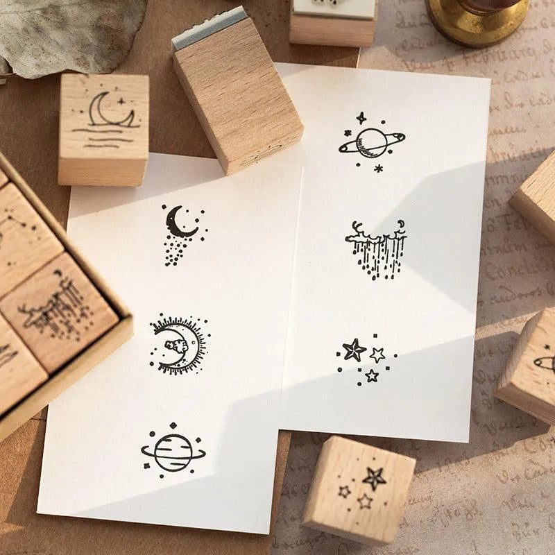 Sky Set of Wooden Stamps for Journaling & Scrapbooking - PaperWrld