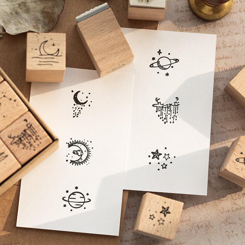 Sky Set of Wooden Stamps for Journaling &amp; Scrapbooking - PaperWrld