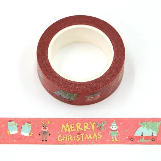 Merry Christmas Washi Tape Roll for Journaling & Scrapbooking - PaperWrld