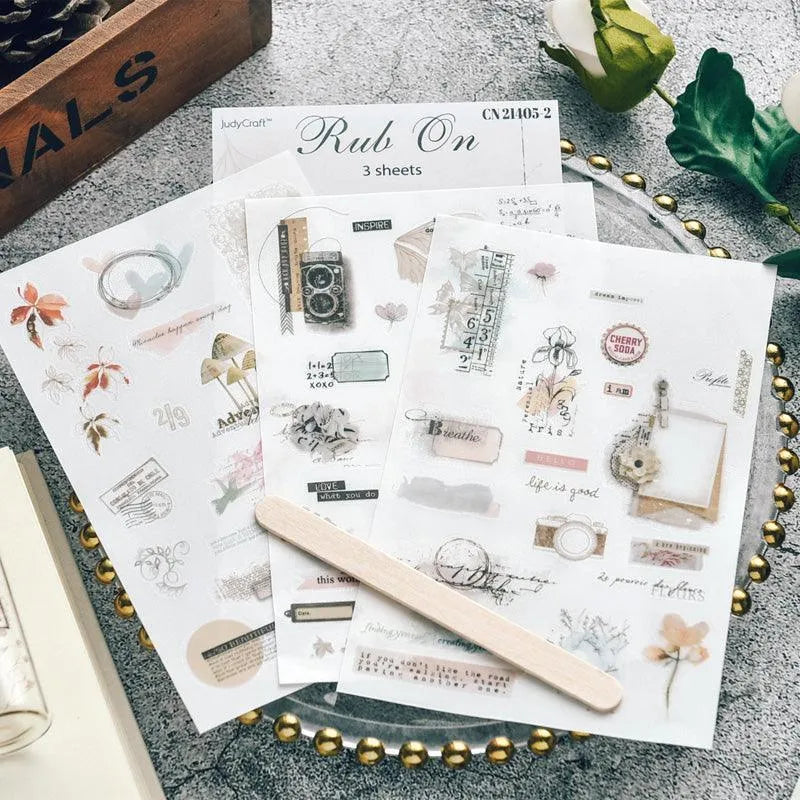 Rub On Stickers Flowers for Journaling & Scrapbooking - PaperWrld