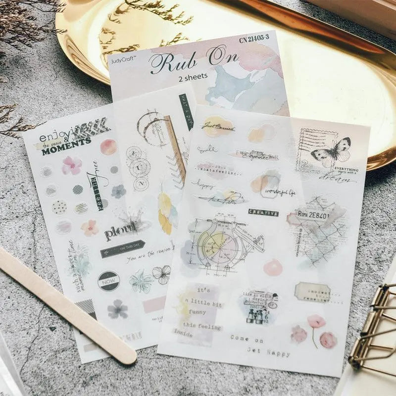 Rub On Stickers Flowers for Journaling & Scrapbooking - PaperWrld