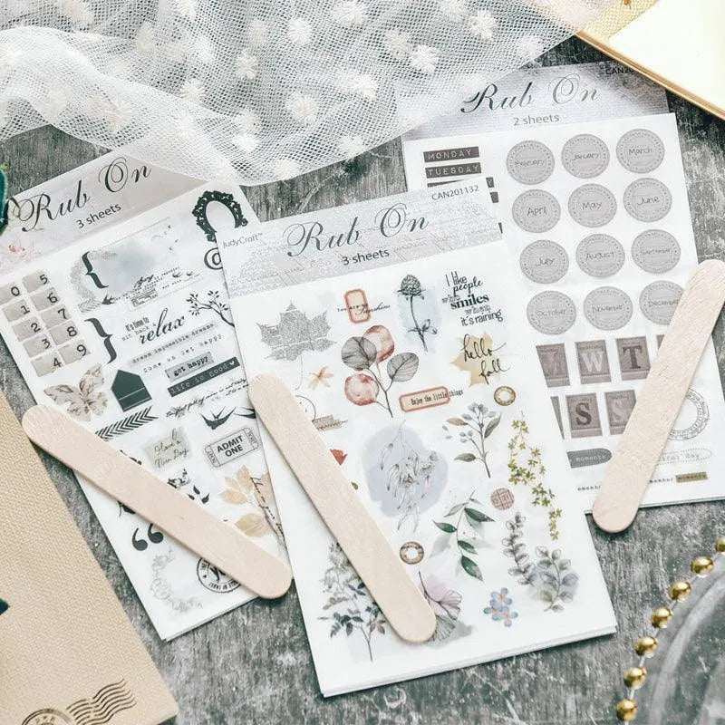 Rub On Stickers Flowers for Journaling & Scrapbooking - PaperWrld