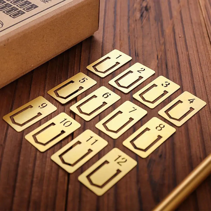 Brass Bookmark With Numbers for Journaling & Scrapbooking - PaperWrld