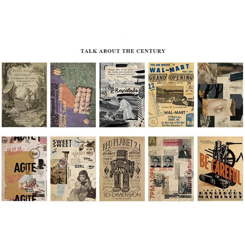 10 Pcs Vintage Series Kraft Paper for Journaling & Scrapbooking - PaperWrld